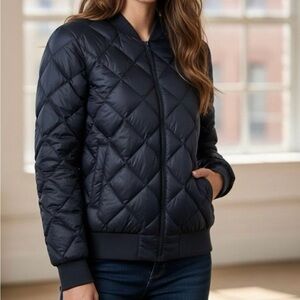 Uniqlo Quilted Bomber Jacket size M Navy Blue